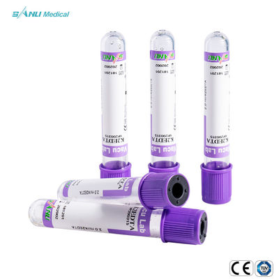 CE ISO Jednorazowa probówka do pobierania krwi z surowicy fioletowa 2 ml 3 ml 4 ml 5 ml probówka EDTA K2 K3