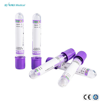 CE ISO Jednorazowa probówka do pobierania krwi z surowicy fioletowa 2 ml 3 ml 4 ml 5 ml probówka EDTA K2 K3