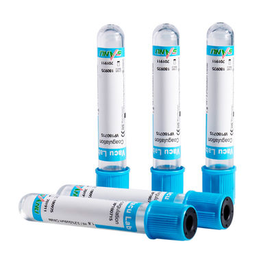 Probówki testowe koagulacji CE ISO Blue Top Glass z 3,2% dodatkiem cytrynianu sodu