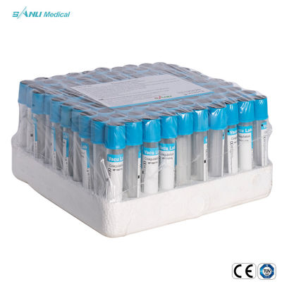 Probówki testowe koagulacji CE ISO Blue Top Glass z 3,2% dodatkiem cytrynianu sodu