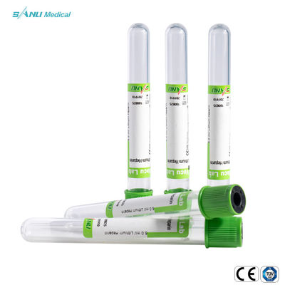 5 ml zielona górna rurka z heparyną sodową do pobierania krwi z materiału PET