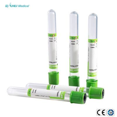 5 ml zielona górna rurka z heparyną sodową do pobierania krwi z materiału PET
